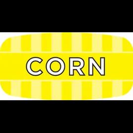 Corn Label 0.625X1.25 IN Yellow Oval 1000/Roll