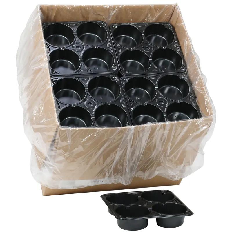 Muffin Tray 7.75X7.75X1.5 IN 4 Compartment CPET Black Oven Safe 240/Case