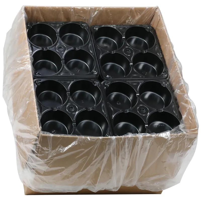 Muffin Tray 7.75X7.75X1.5 IN 4 Compartment CPET Black Oven Safe 240/Case
