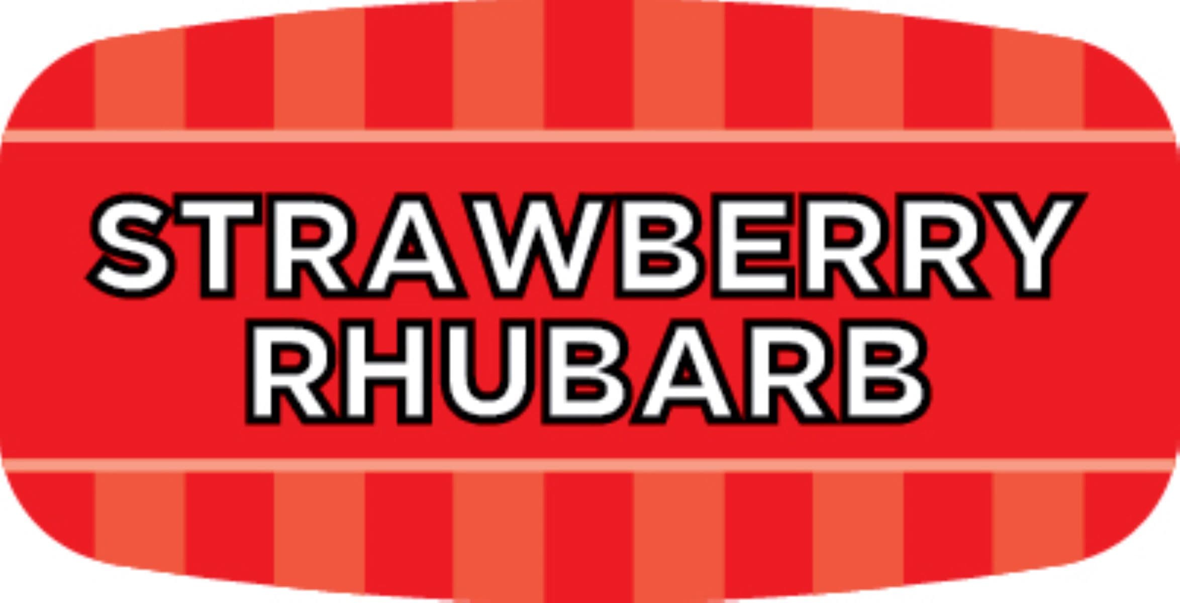 Strawberry Rhubarb Bakery Flavor Label 0.625X1.25 IN 4 Color Process UV 1000 Count/Roll 50 Rolls/Case 50000 Count/Case
