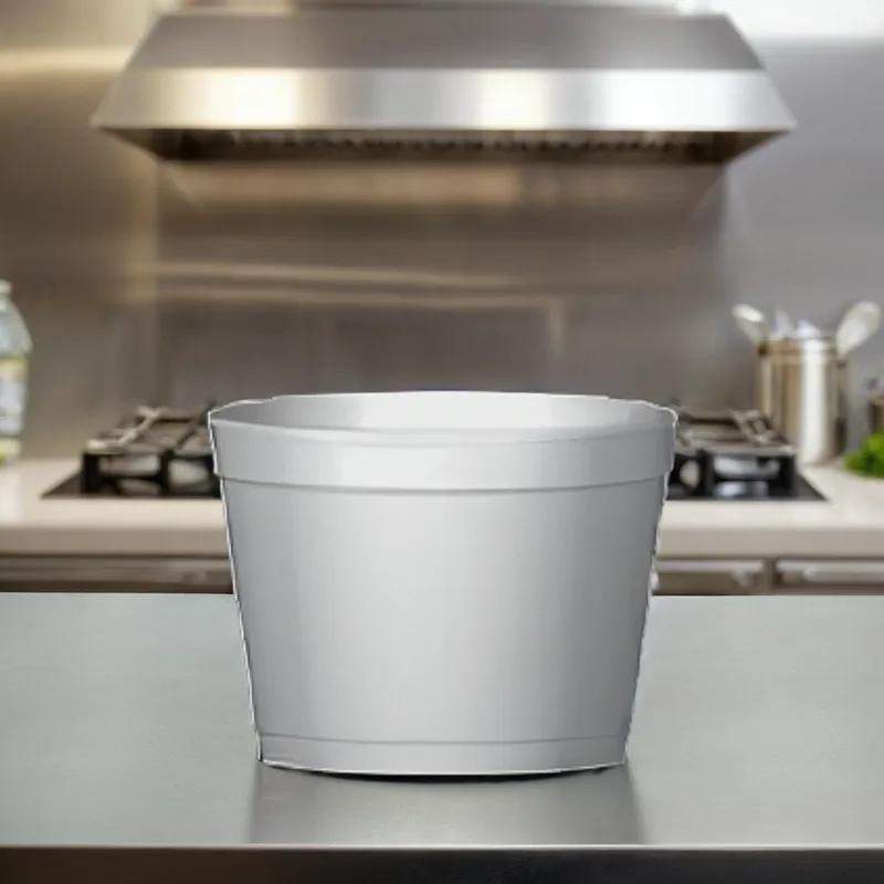 Food Container Base 12 OZ Polystyrene Foam White Round Squat 500/Case