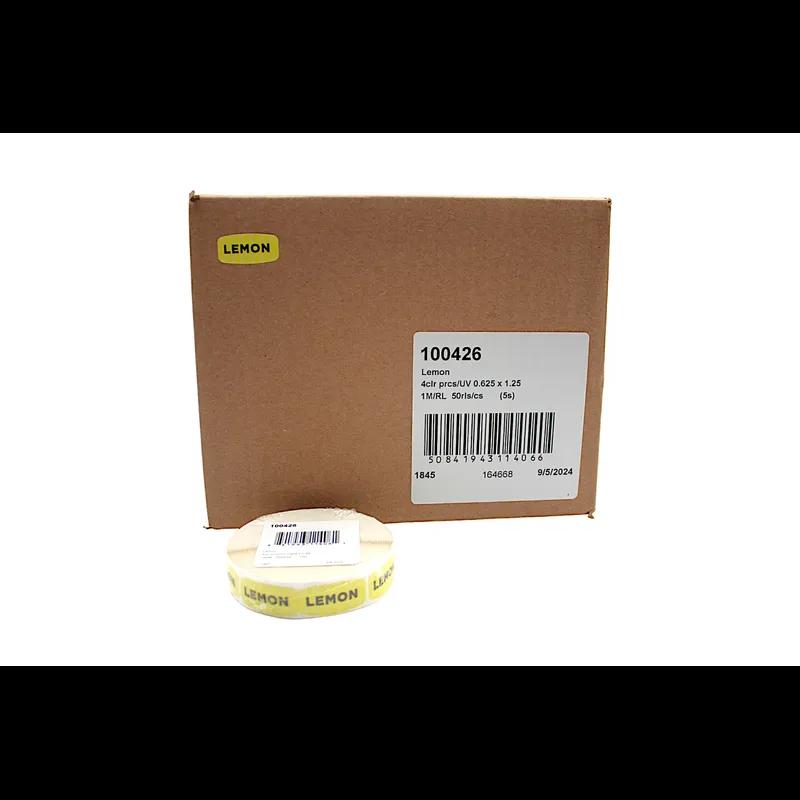 Lemon Label 0.625X1.25 IN Yellow Oval 1000/Roll