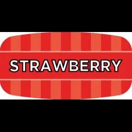 Strawberry Bakery Flavor Label 0.625X1.25 IN Red Oval 4 Color Process UV 1000 Count/Roll 50 Rolls/Case 50000 Count/Case