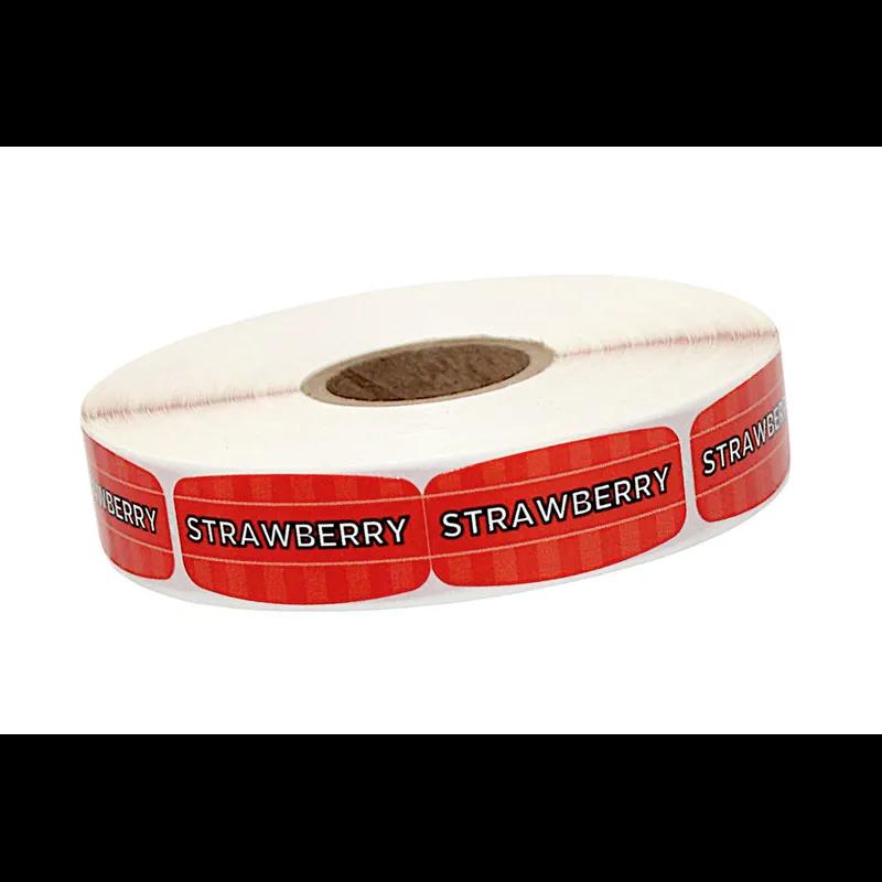 Strawberry Label 0.625X1.25 IN Red Oval 1000/Roll