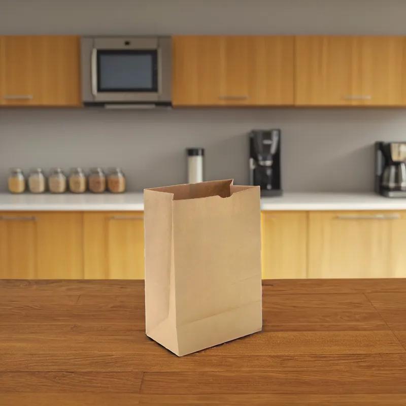 Grocery Bag 7.0625X4.5X13.375 IN Paper 40# Kraft Flat Bottom 500/Bale