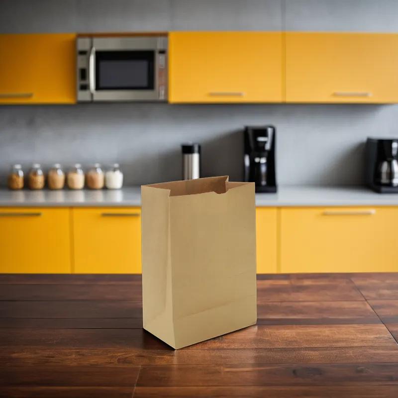 Grocery Bag 7.0625X4.5X13.375 IN Paper 40# Kraft Flat Bottom 500/Bale