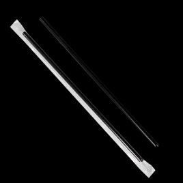 Jumbo Straw 0.197X9 IN Plastic Black Cello Wrapped Diagonal Cut 2000/Case