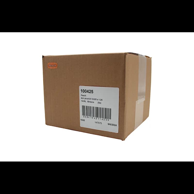 Peach Bakery Flavor Label 0.625X1.25 IN Oval 4 Color Process UV 1000 Count/Roll 50 Rolls/Case 50000 Count/Case