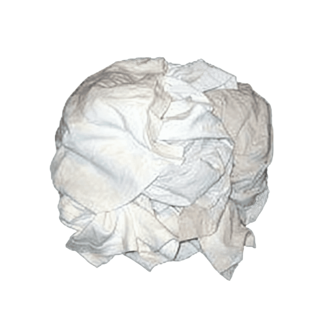 Knit Rag 25 LB Cotton White Bleached 25/Box