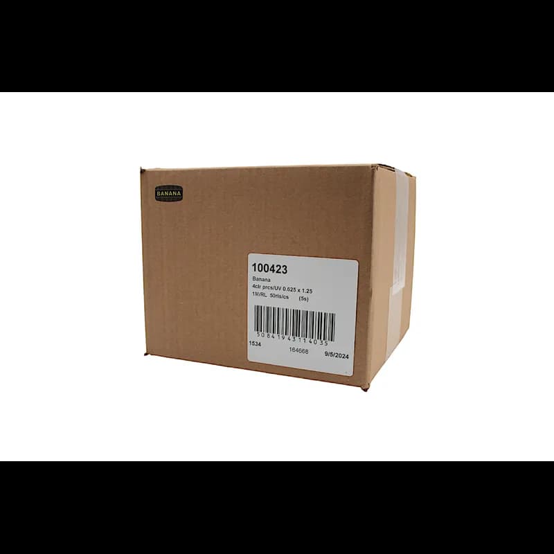 Banana Bakery Flavor Label 0.625X1.25 IN Oval 4 Color Process UV 1000 Count/Roll 50 Rolls/Case 50000 Count/Case