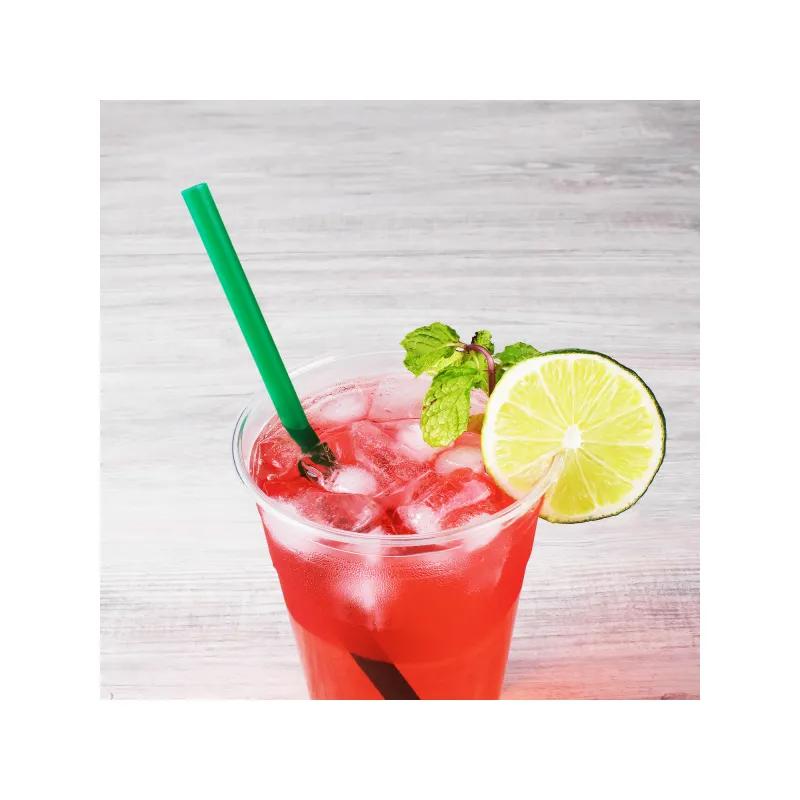 Giant Straw 0.314X9 IN Plastic Green Paper Wrapped 2500/Case