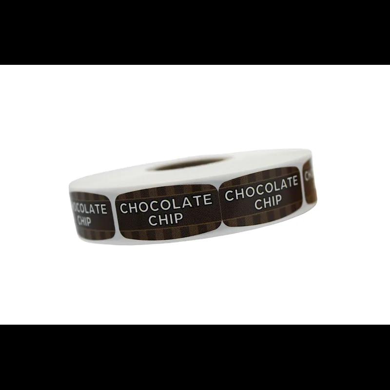 Chocolate Chip Label 0.625X1.25 IN Brown Oval 1000/Roll