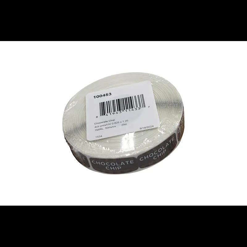 Chocolate Chip Label 0.625X1.25 IN Brown Oval 1000/Roll