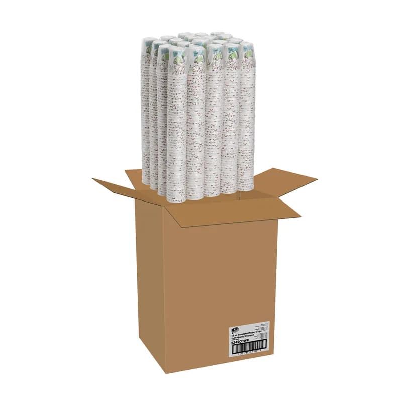 Dixie® Perfect Touch Hot Cup Insulated 12 OZ Double Wall Poly-Coated Paper Multicolor 1000/Case