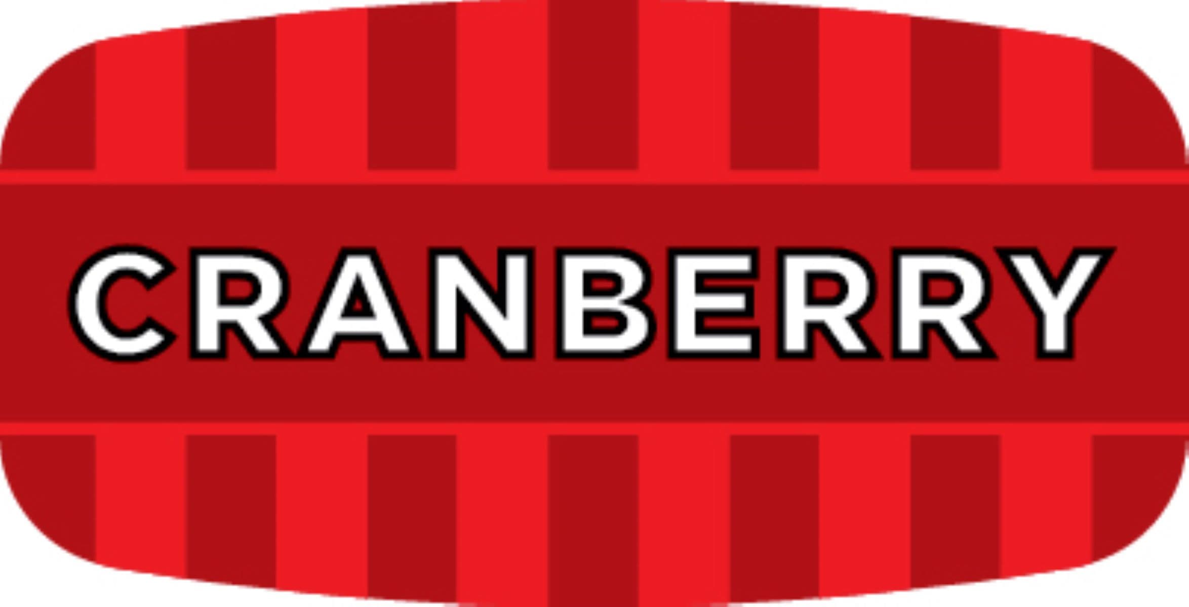 Cranberry Bakery Flavor Label 0.625X1.25 IN Oval 4 Color Process UV 1000 Count/Roll 50 Rolls/Case 50000 Count/Case