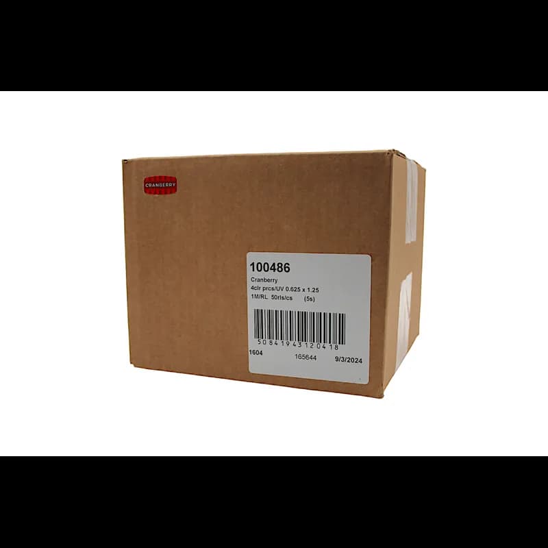 Cranberry Bakery Flavor Label 0.625X1.25 IN Oval 4 Color Process UV 1000 Count/Roll 50 Rolls/Case 50000 Count/Case