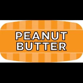 Peanut Butter Bakery Flavor Label 0.625X1.25 IN Orange Oval 4 Color Process UV 1000 Count/Roll 50 Rolls/Case