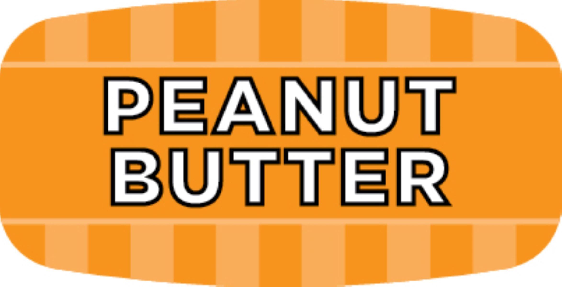 Peanut Butter Bakery Flavor Label 0.625X1.25 IN Orange Oval 4 Color Process UV 1000 Count/Roll 50 Rolls/Case
