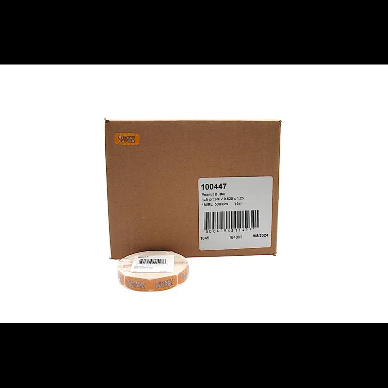 Peanut Butter Bakery Flavor Label 0.625X1.25 IN Orange Oval 4 Color Process UV 1000 Count/Roll 50 Rolls/Case