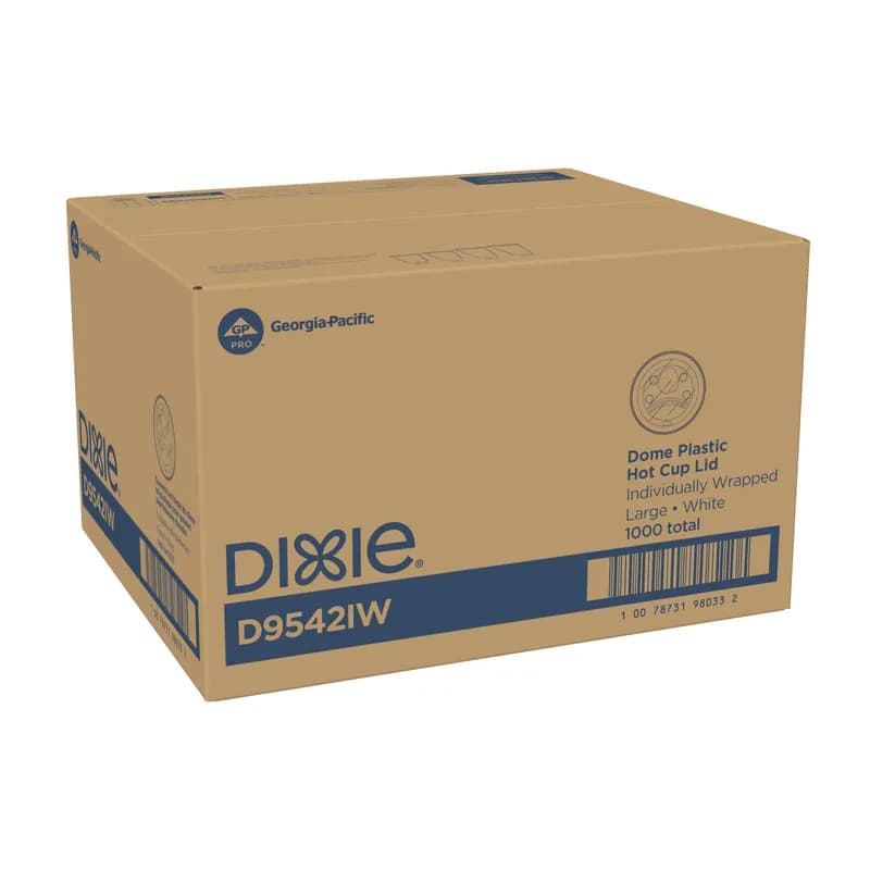 Dixie® Lid Dome Plastic White For 16-20 OZ Wrapped Hot Cup Sip Through Identification 1000/Case