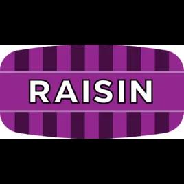 Raisin Bakery Flavor Label 0.625X1.25 IN Purple Oval 4 Color Process UV 1000 Count/Roll 50 Rolls/Case 50000 Count/Case