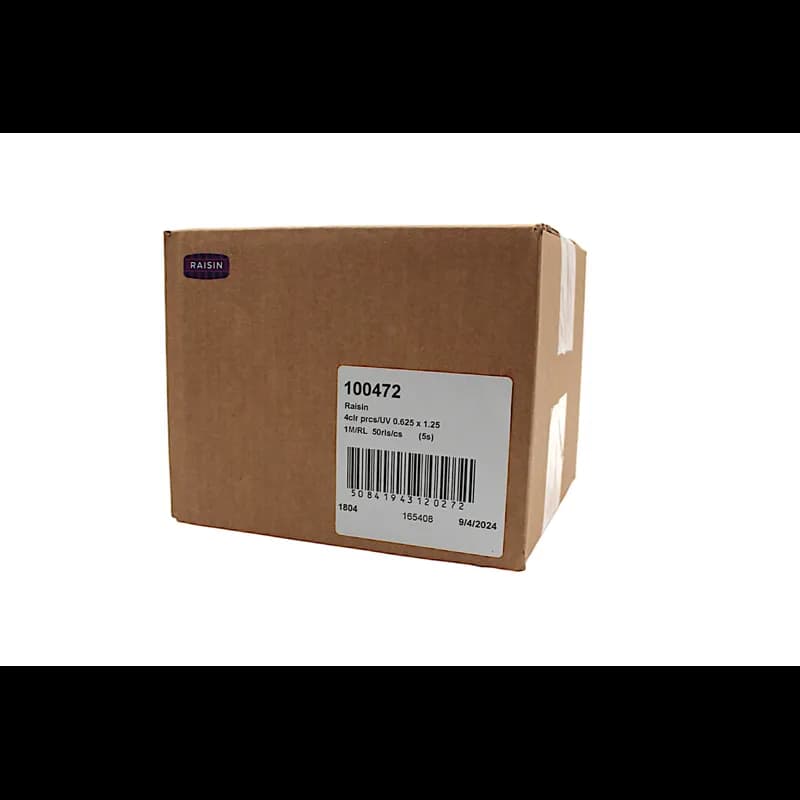 Raisin Bakery Flavor Label 0.625X1.25 IN Purple Oval 4 Color Process UV 1000 Count/Roll 50 Rolls/Case 50000 Count/Case