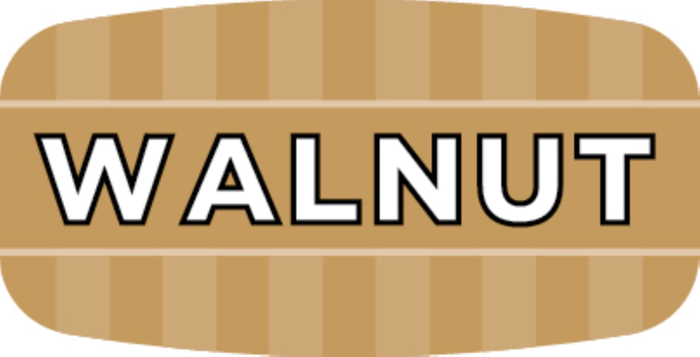 Walnut Bakery Flavor Label 0.625X1.25 IN Brown Oval 4 Color Process UV 1000 Count/Roll 50 Rolls/Case 50000 Count/Case