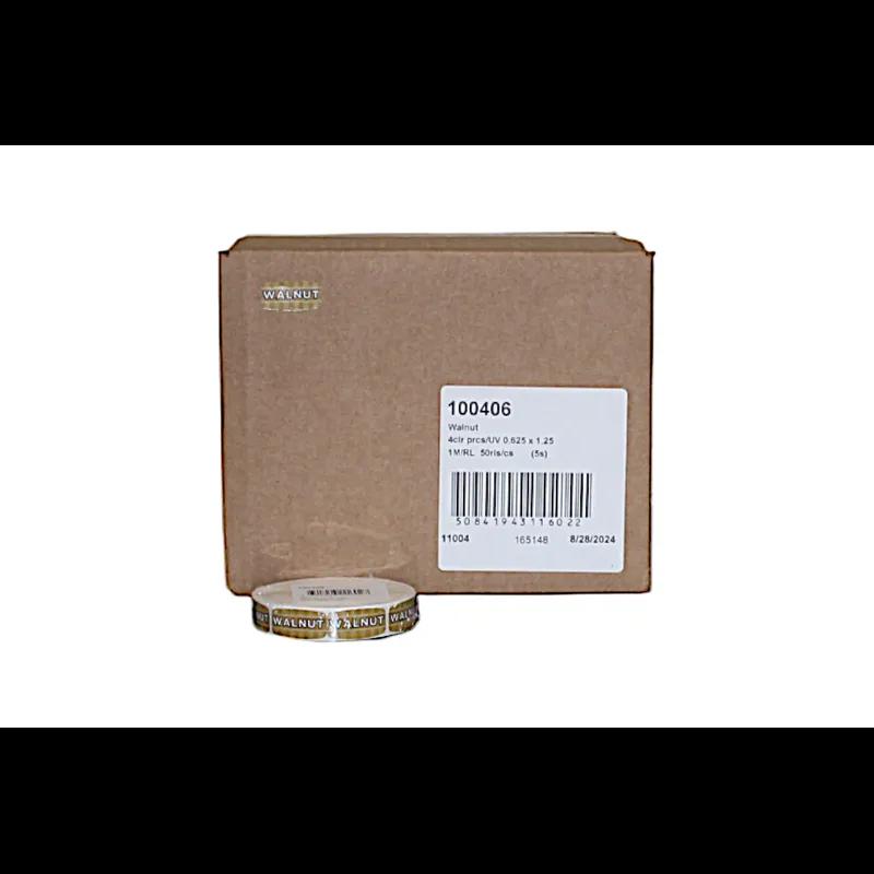 Walnut Label 0.625X1.25 IN Brown Oval 1000/Roll