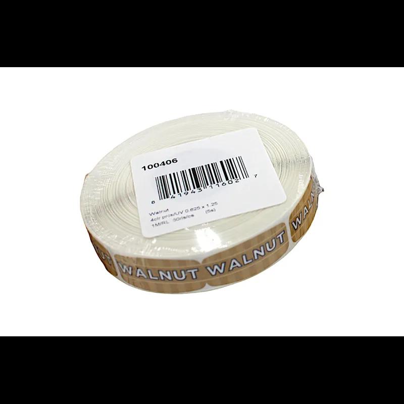 Walnut Label 0.625X1.25 IN Brown Oval 1000/Roll
