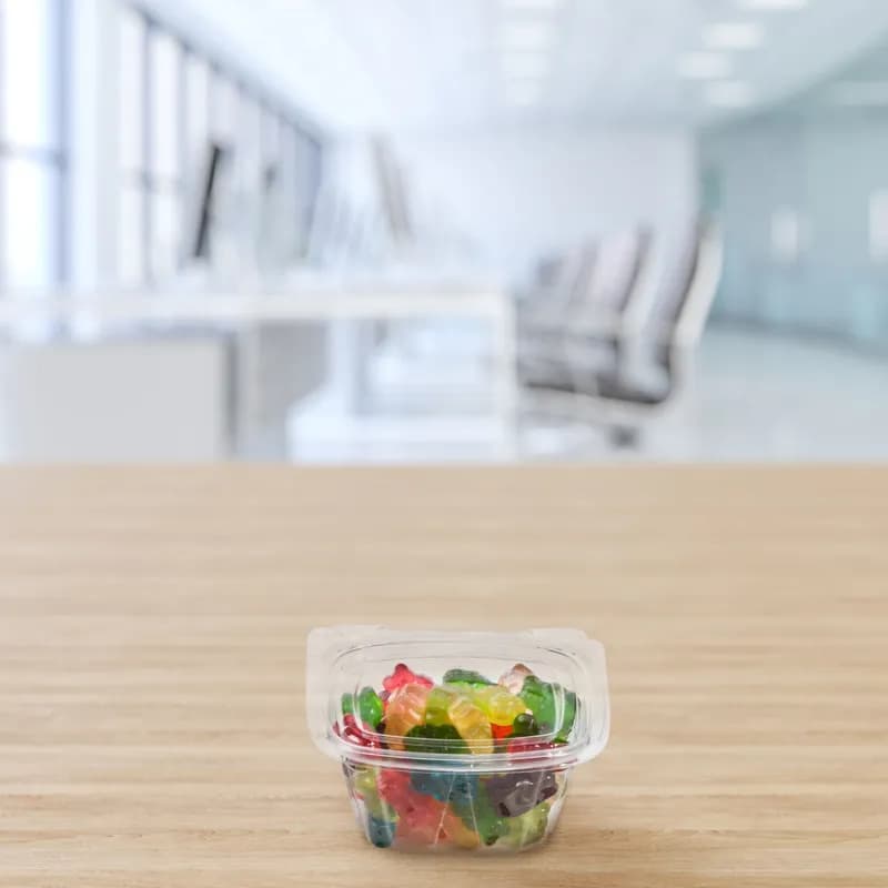 Dart® ClearPac® SafeSeal™ Cold Deli Container Hinged With Flat Lid 6 OZ PET Clear Square 100 Count/Pack 4 Packs/Case