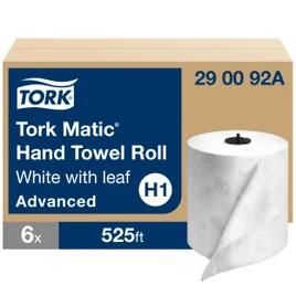 Tork Matic® Roll Paper Towel H1 7.75IN X525FT White Hardwound Refill 7.25IN Roll 1.49IN Core Diameter 6 Rolls/Case