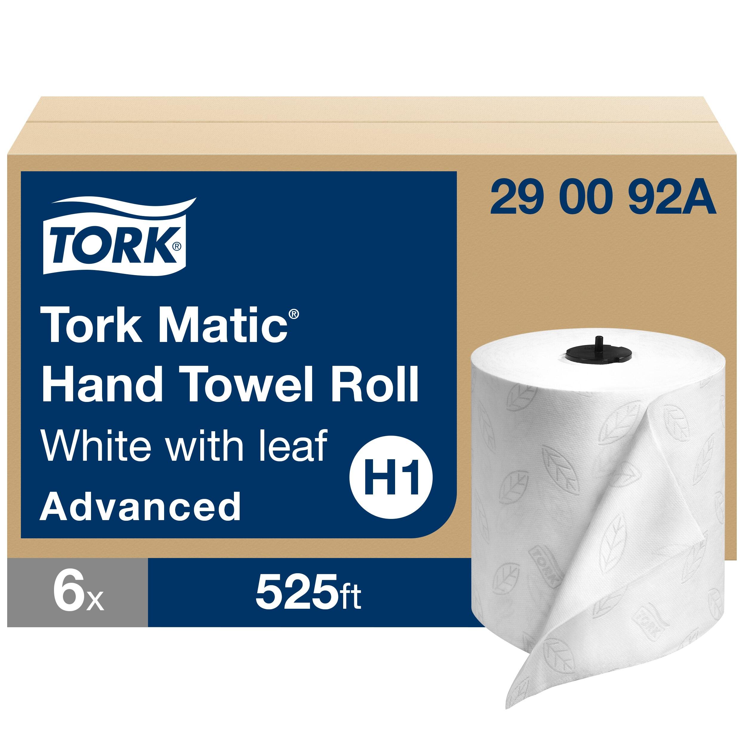 Tork Matic® Roll Paper Towel H1 7.75IN X525FT White Hardwound Embossed Refill 1.49IN Core Diameter 6 Rolls/Case