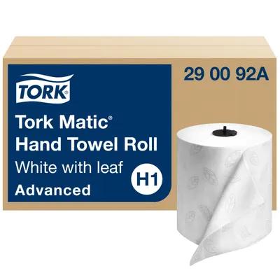 Tork Matic® Roll Paper Towel H1 7.75IN X525FT White Hardwound Refill 7.25IN Roll 1.49IN Core Diameter 6 Rolls/Case
