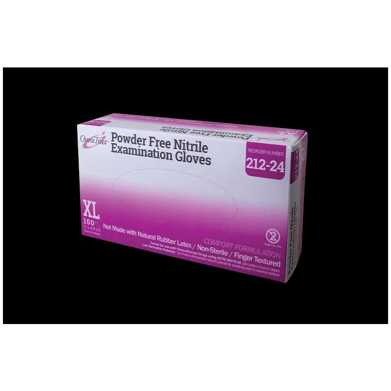 OmniTrust™ 212 Series Examination Gloves XL Blue Nitrile Powder-Free 100 Count/Box 10 Box/Case