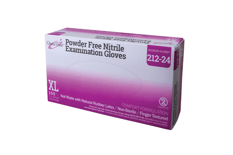 OmniTrust™ 212 Series Examination Gloves XL Blue Nitrile Powder-Free 100 Count/Box 10 Box/Case