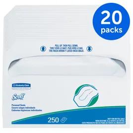 Scott® Essential Toilet Seat Cover 14.5X17 IN White 250 Count/Pack 20 Packs/Case 5000 Count/Case