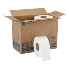 Pacific Blue Basic Toilet Paper & Tissue Roll 3.5IN X1000FT 2PLY White Jumbo (JRT) High Capacity 1000 Sheets/Roll 8 Rolls/Case