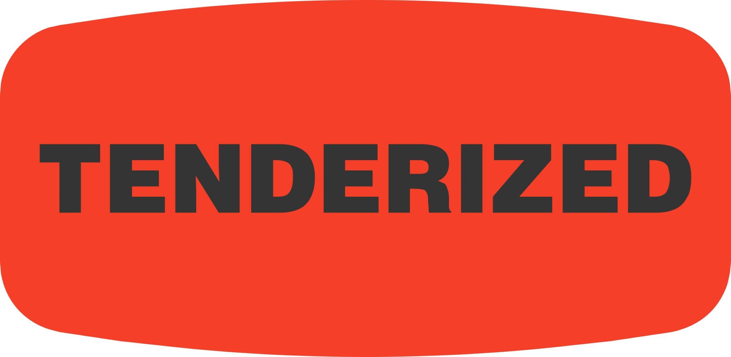 Tenderized Label Black Fluorescent Red Short Oval Dayglo 1000 Count/Roll 50 Rolls/Case 50000 Count/Case