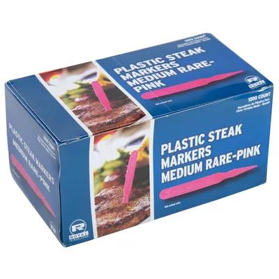 Medium Rare Steak Marker 3 IN Plastic Pink 1000 Count/Pack 5 Packs/Case 5000 Count/Case