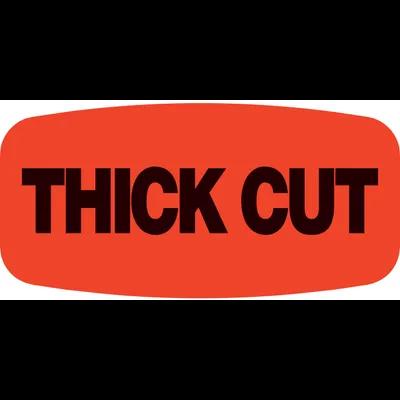 Thick Cut Label 0.625X1.25 IN Red Oval Dayglo 1000/Roll