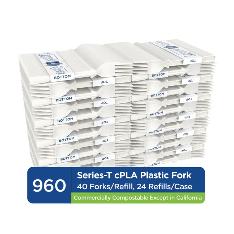 Dixie® Ultra SmartStock® Series-T Fork PLA Natural Refill 960/Case