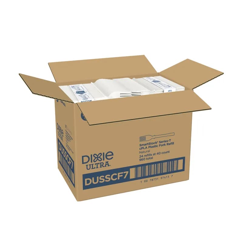 Dixie® Ultra SmartStock® Series-T Fork PLA Natural Refill 960/Case