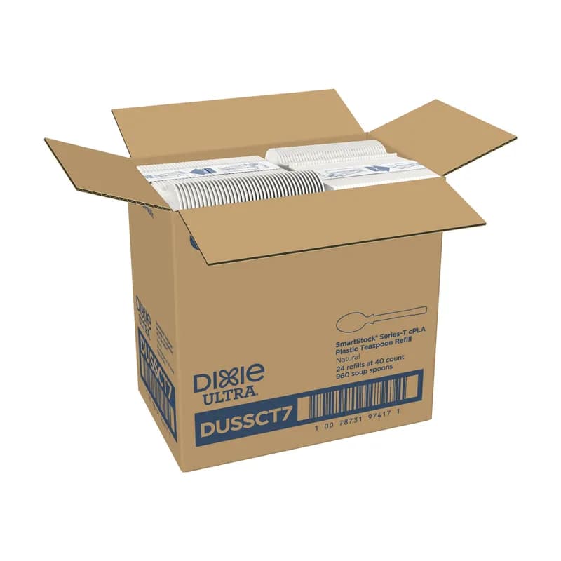 Dixie® Ultra SmartStock® Series-T Teaspoon PLA Natural Refill 960/Case