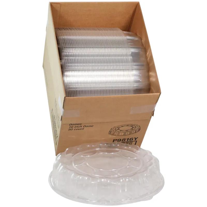 ClearView® Lid Dome 16X3.5 IN OPS Clear Round For Container 50/Case