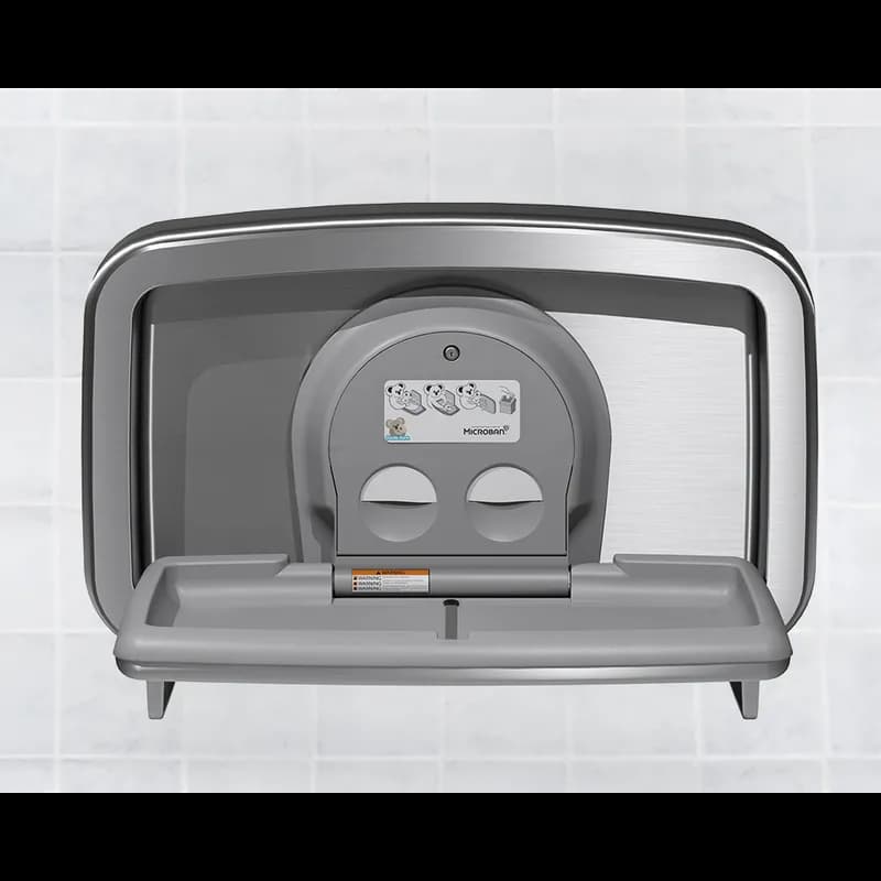 Baby Changing Station Stainless Steel Wall Mounted Horizontal 1/Each