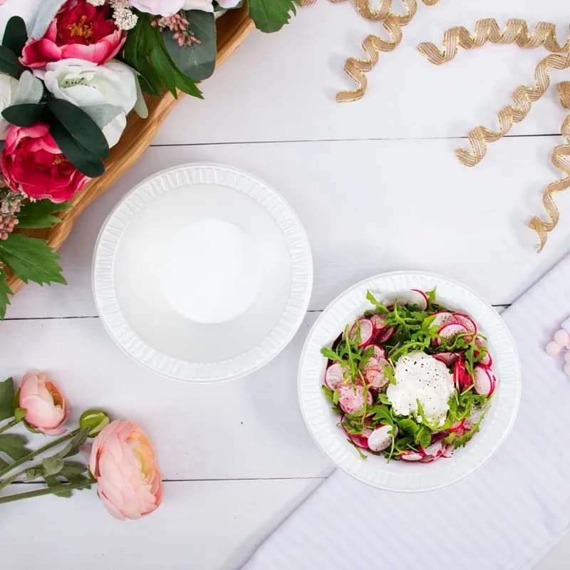 Dart® Concorde® Bowl 12 OZ XPS White Round Unlaminated 125 Count/Pack 8 Packs/Case 1000 Count/Case