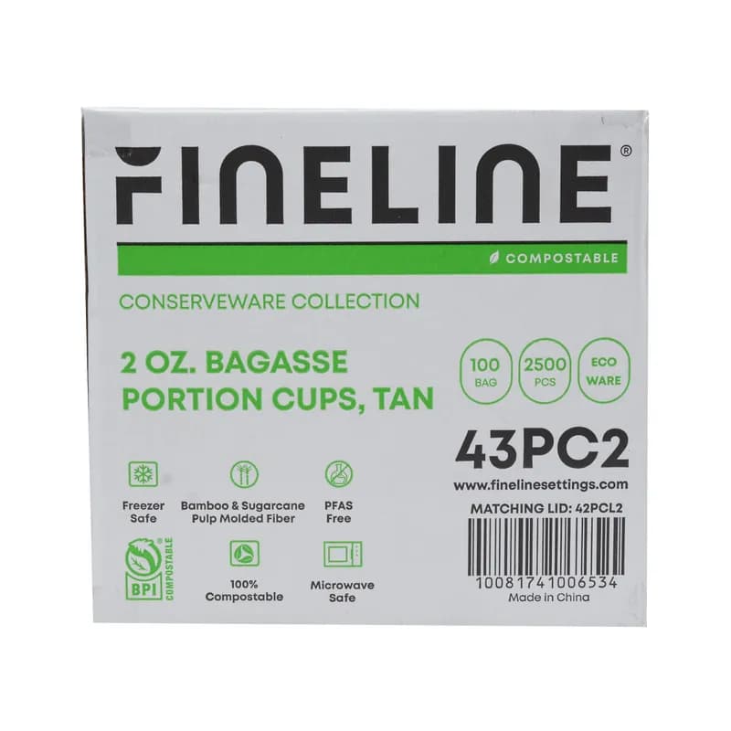 Conserveware Souffle & Portion Cup 2 OZ Molded Fiber White Round 2500/Case