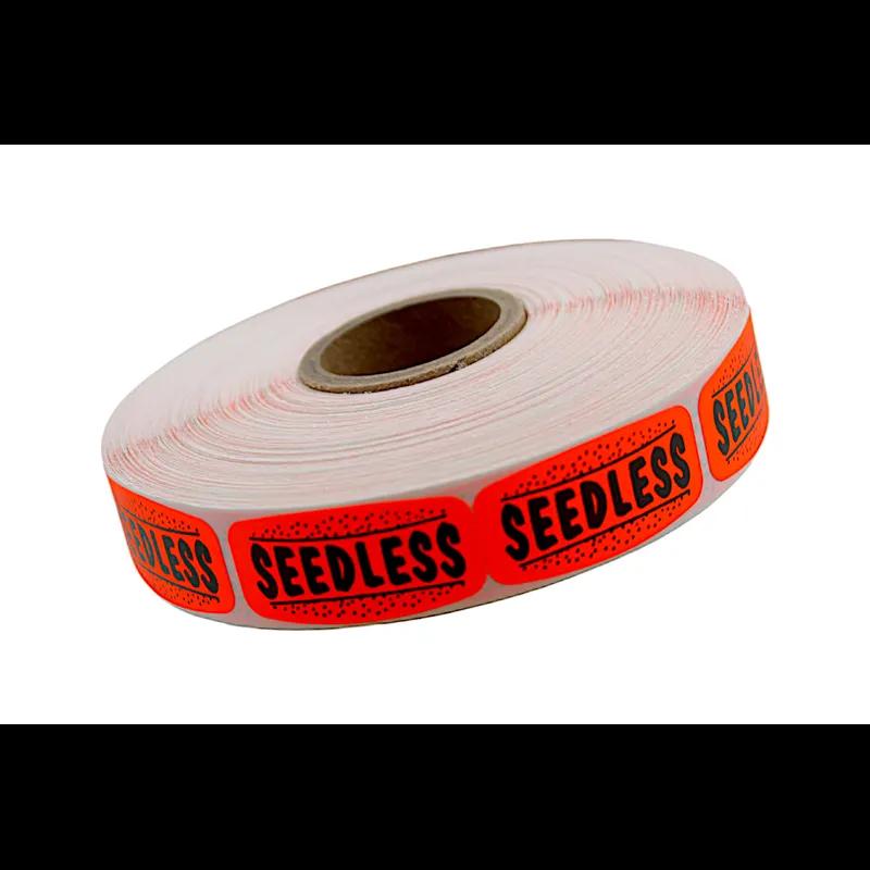 Seedless Label Green Dayglo Curly 1000/Roll