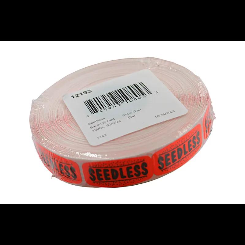 Seedless Label Green Dayglo Curly 1000/Roll