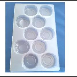 Serving Tray Base 9.125X15.875 IN 10 Compartment OPS Clear Round 3.125 IN Inner Dimension 1000/Case